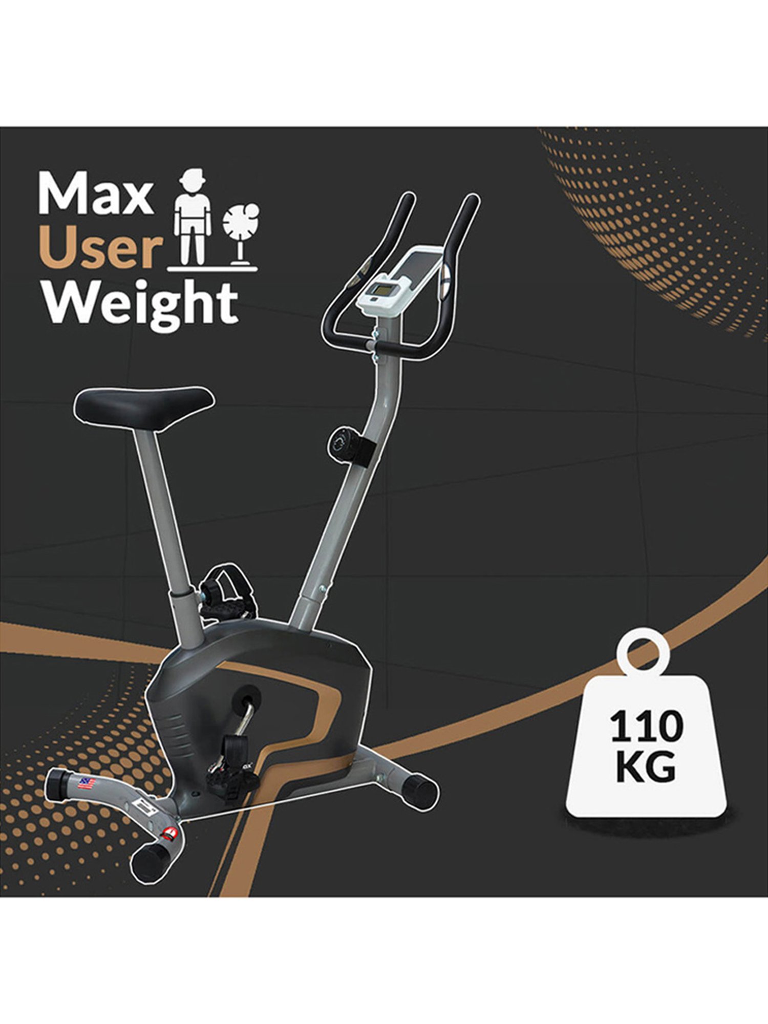 PowerMax Fitness BU-400 Upright Bike (Black)