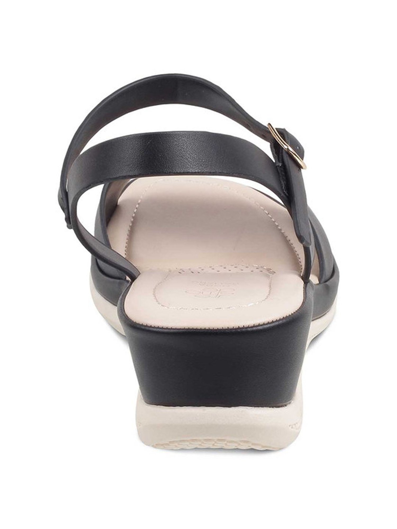 Tresmode Women's Black Ankle Strap Wedges