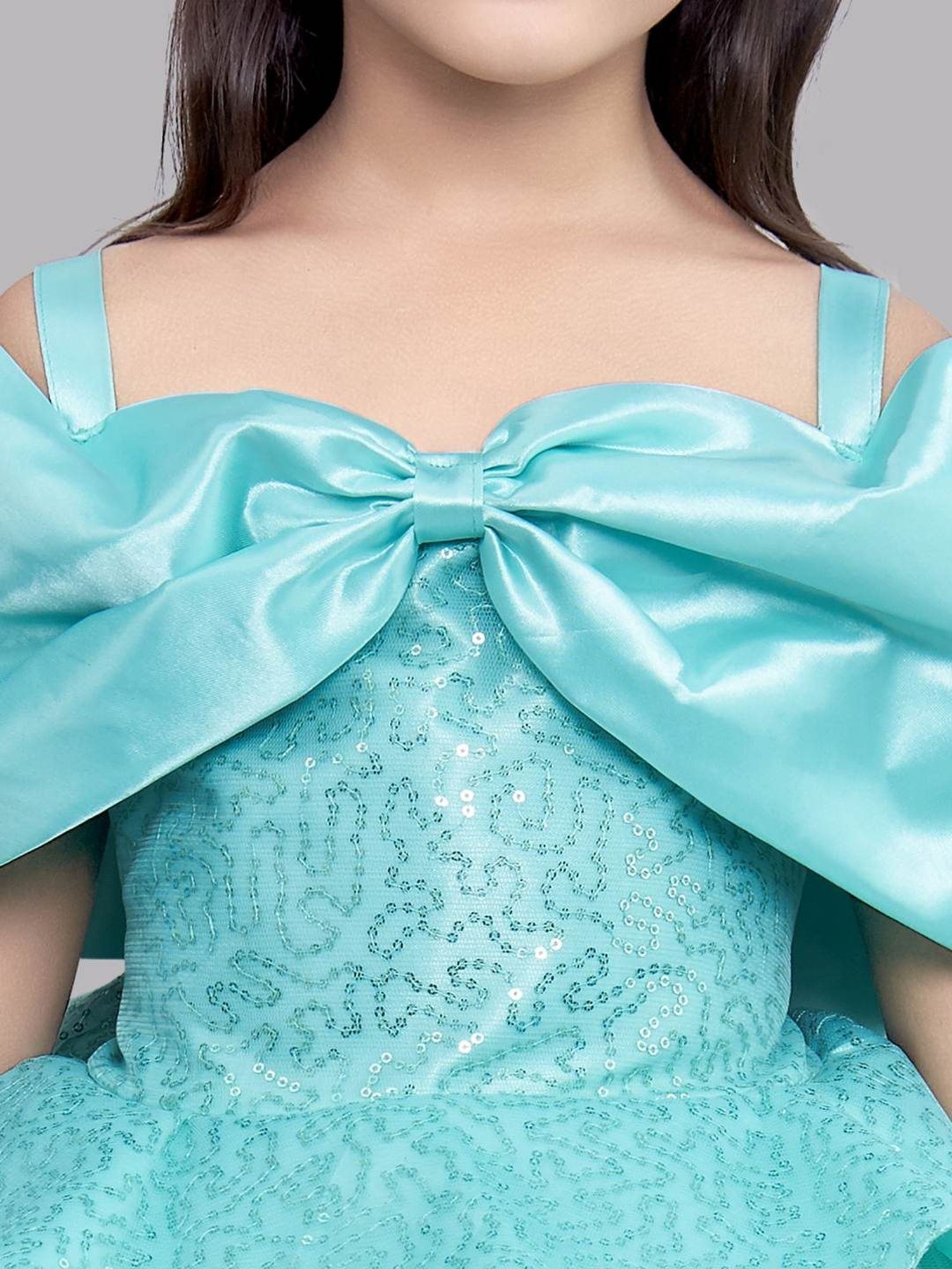 Many Frocks Kids Red Solid Dress