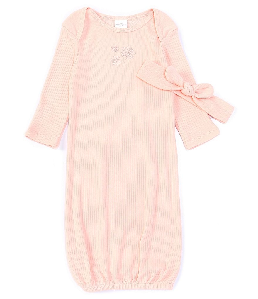 Hudson Baby Infant Girl Fleece Long-Sleeve Gowns 3pk, Navy Rose, 0-6 Months