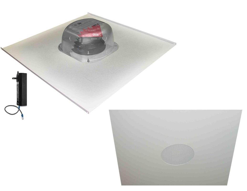 Two Source, Amplified, 6.5", Drop Ceiling Speakers on a 2X2 Tile - Two Speaker Package