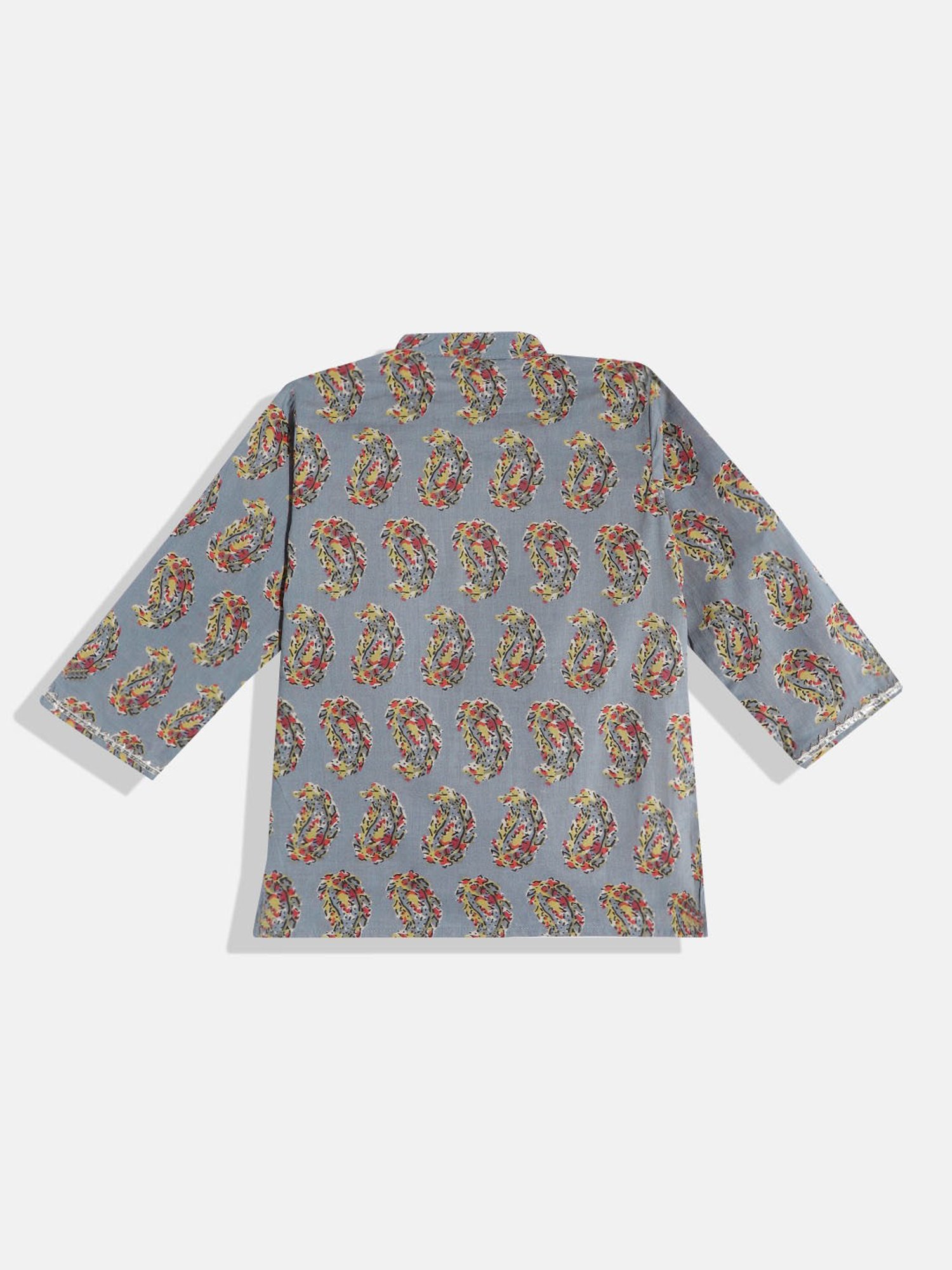 READIPRINT FASHIONS Kids Grey & White Printed Full Sleeves Kurta With Pyjamas