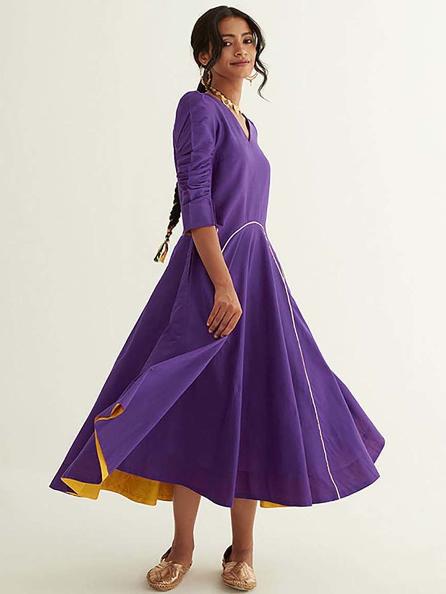 Abhishti Purple A-Line Dress