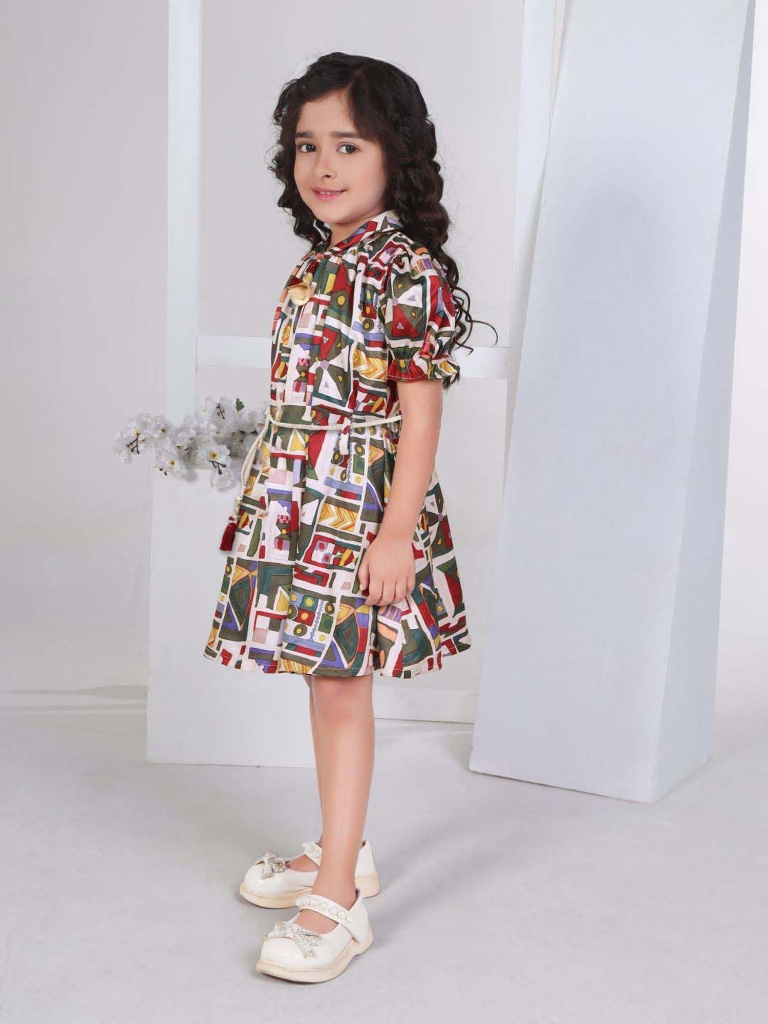 Peppermint Girls Multicolor Printed Dress