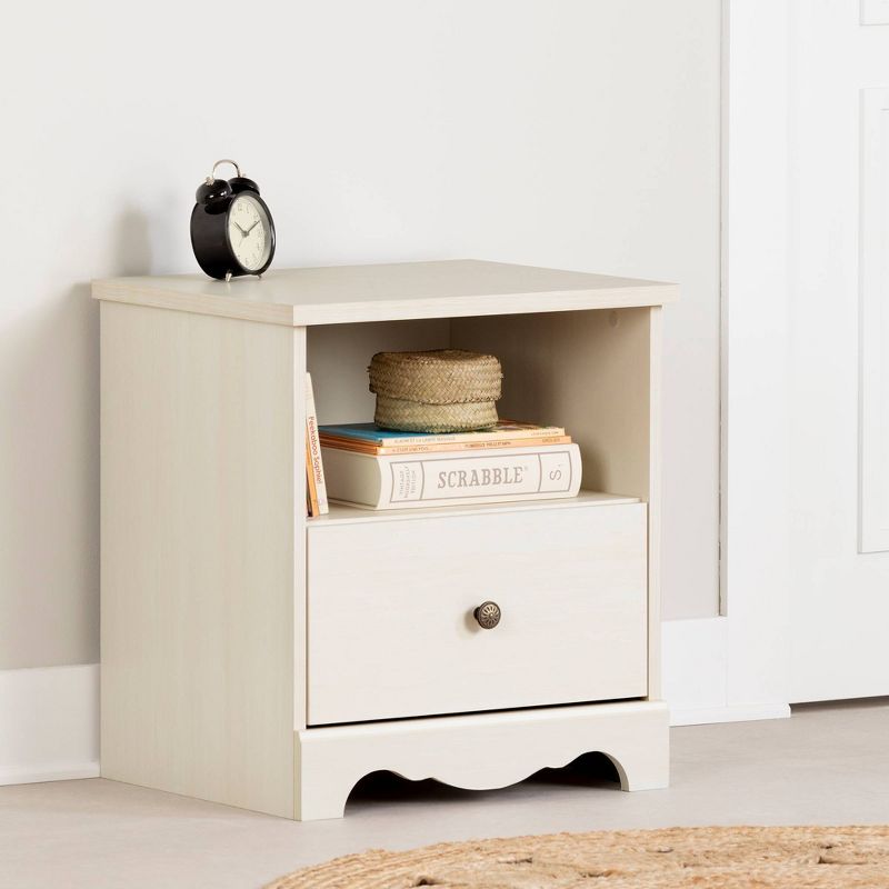 Lyara 1 Drawer Nightstand White Wash - South Shore