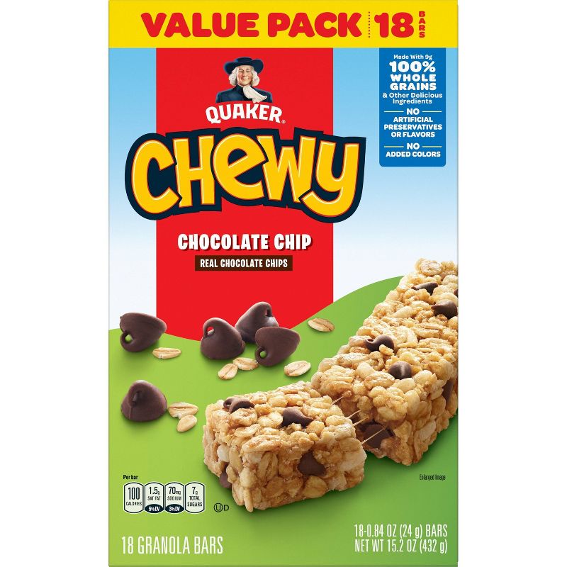 Quaker Chewy Chocolate Chip Granola Bars - 18ct/15.2OZ