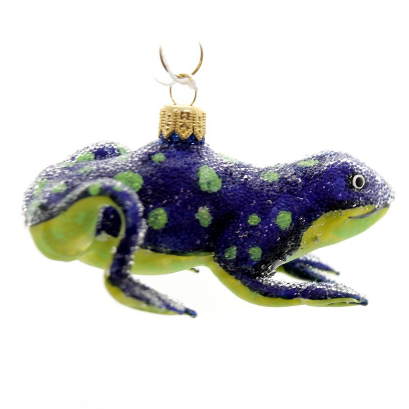 Morawski 4.0" Blue Frog With Dots Poland Green Dots  -  Tree Ornaments