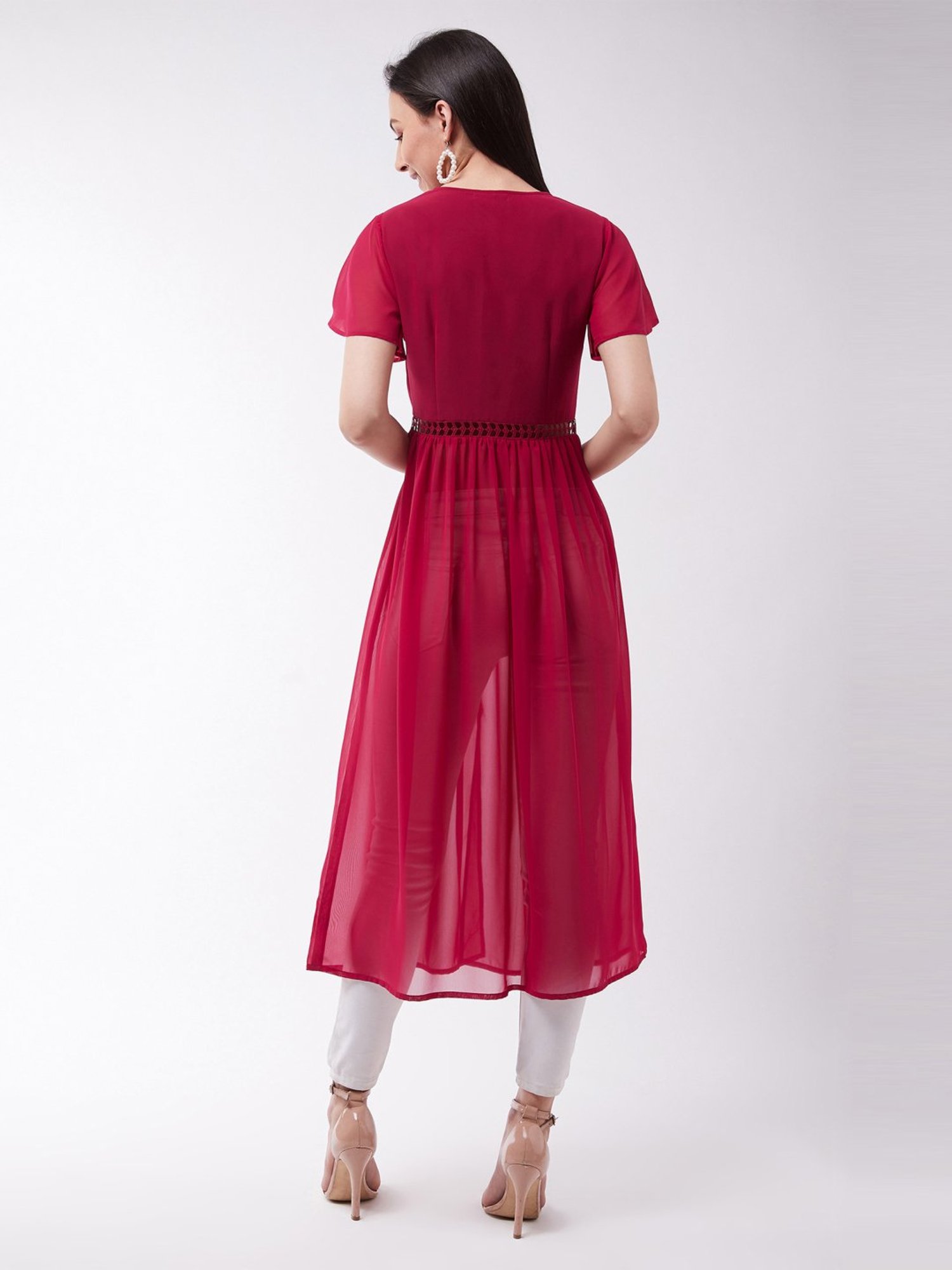 Miss Chase Red Short Sleeve Tunic