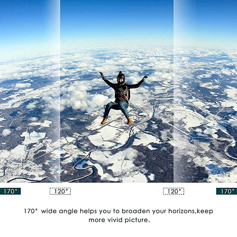 Action Camera 4K WiFi Ultra HD Camera Underwater 30M 170&deg;Wide-Angle Lens with Remote Control 2 Batteries and Mounting Accessories Kit