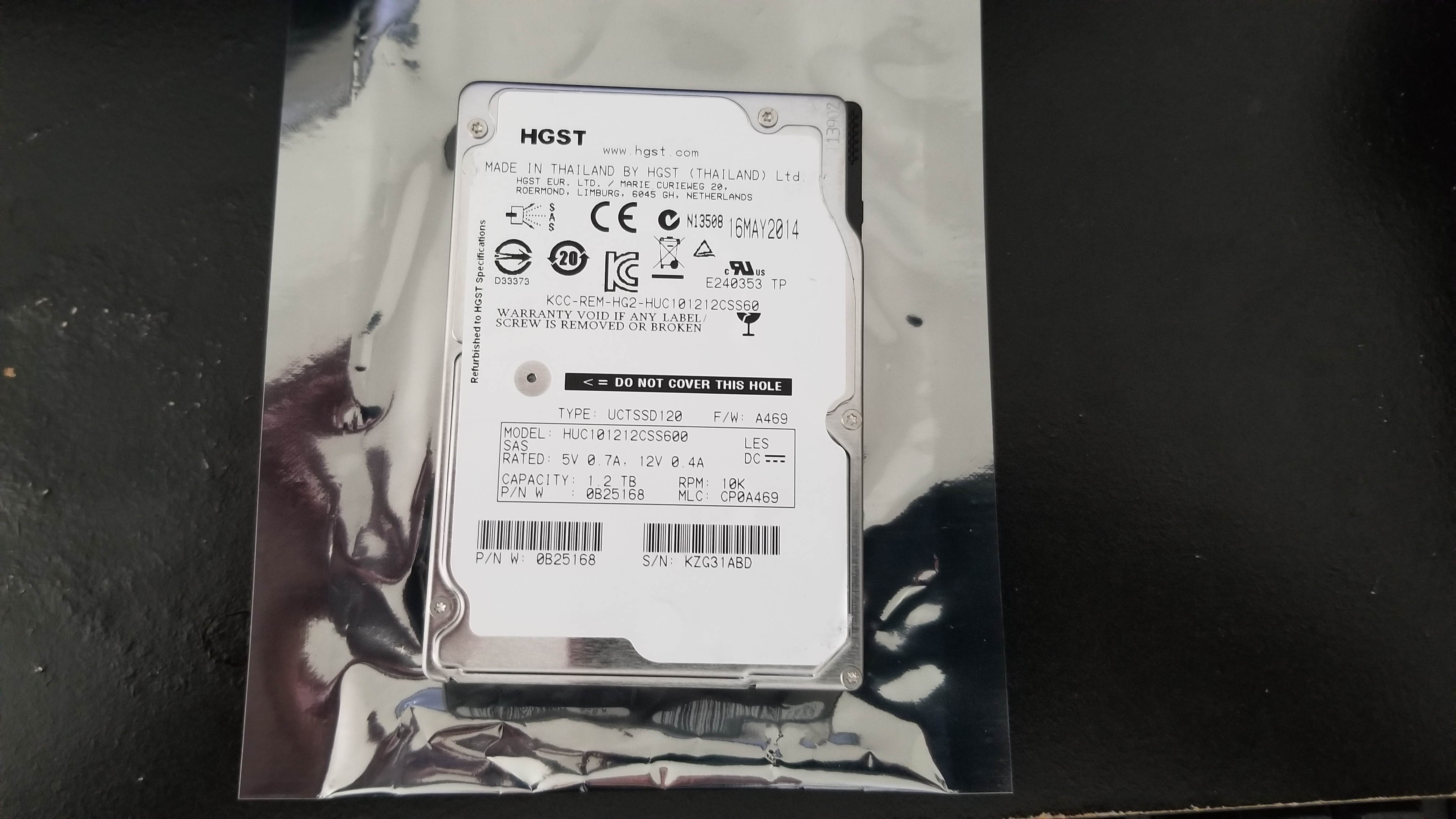 HGST Ultrastar C10K1200 HUC101212CSS600 1.20 TB 2.5" Internal Hard Drive