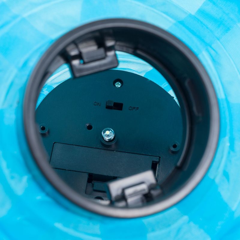 Pure Garden Outdoor Solar Chinese Lanterns Set of 4 - Blue