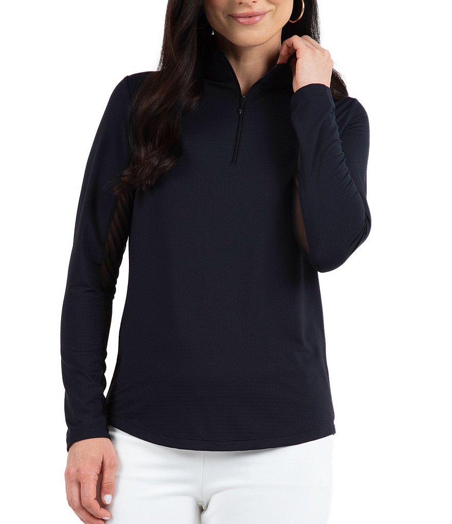 IBKUL Solid Long Sleeve Mock Neck Top