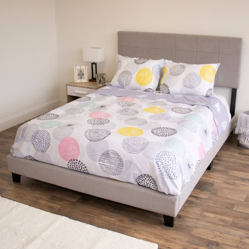 Queen Emerson Upholstered Low Profile Platform Bed Gray - Humble Crew