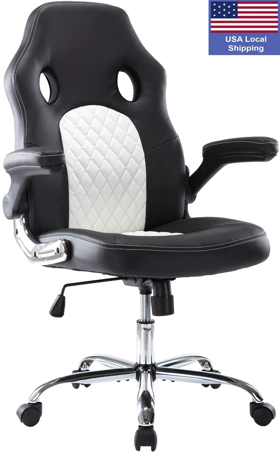 SMUGDESK Office Chair, Gaming Chair Leather, Computer Desk Chair Task Swivel Executive Chairs High Back with Padded Seat Armrests and Rolling Casters (Black)
