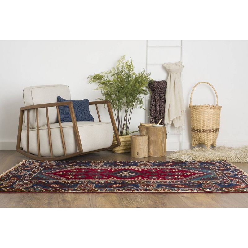 4'1"x6'5" Vintage One-of-a-Kind Gadalia Rug Red - Revival Rugs