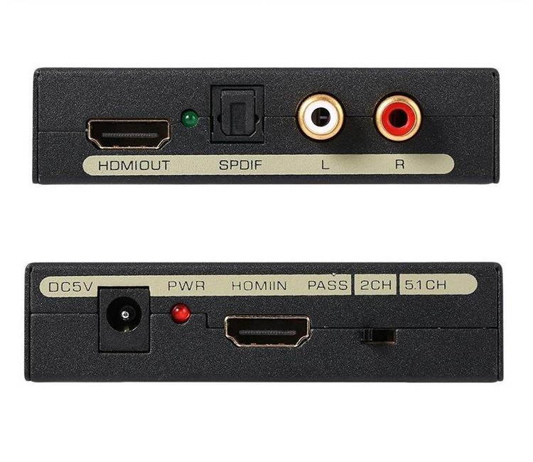 4K*2K HDMI Audio Video Splitter HDMI to HDMI + AUDIO (SPDIF + R / L) 2RCA Audio Signal Converter V1.4