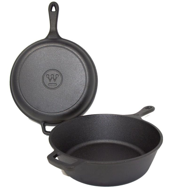 Westinghouse Cast Iron 3-Quart Seasoned Dutch Oven With 10.25-Inch Skillet Lid
