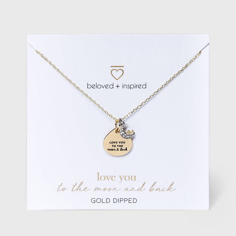 Beloved + Inspired Gold 'To The Moon and Back' Disc Necklace - Gold