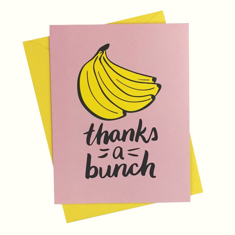 4.25"x5.5" 10ct "Thanks a Bunch Banana" Cards - Paper Riot