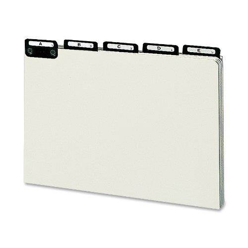 Smead 100% Recycled Pressboard File Guides, Flat Metal 1/5-Cut Tab with Insert (A-Z), Legal Size, Gray/Green, Set of 25 (52576)
