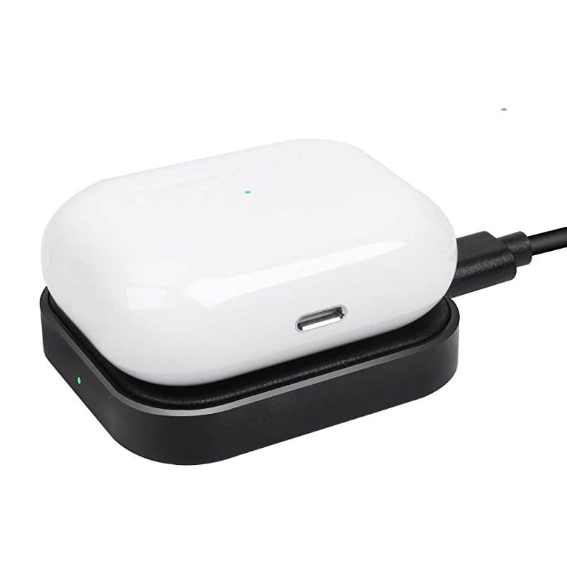Wireless Charger,  Aluminum Wireless Charging Pad, 5W Lightweight Compact Charging Station Compatible with AirPods Pro, AirPods 2, AirPods Wireless Charging Case(Black)