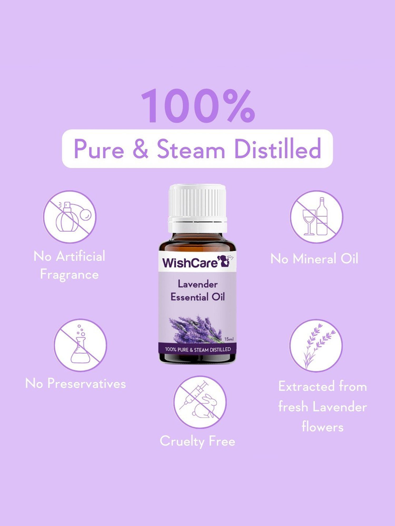 Wishcare Lavender Essential Oil - 15 ml