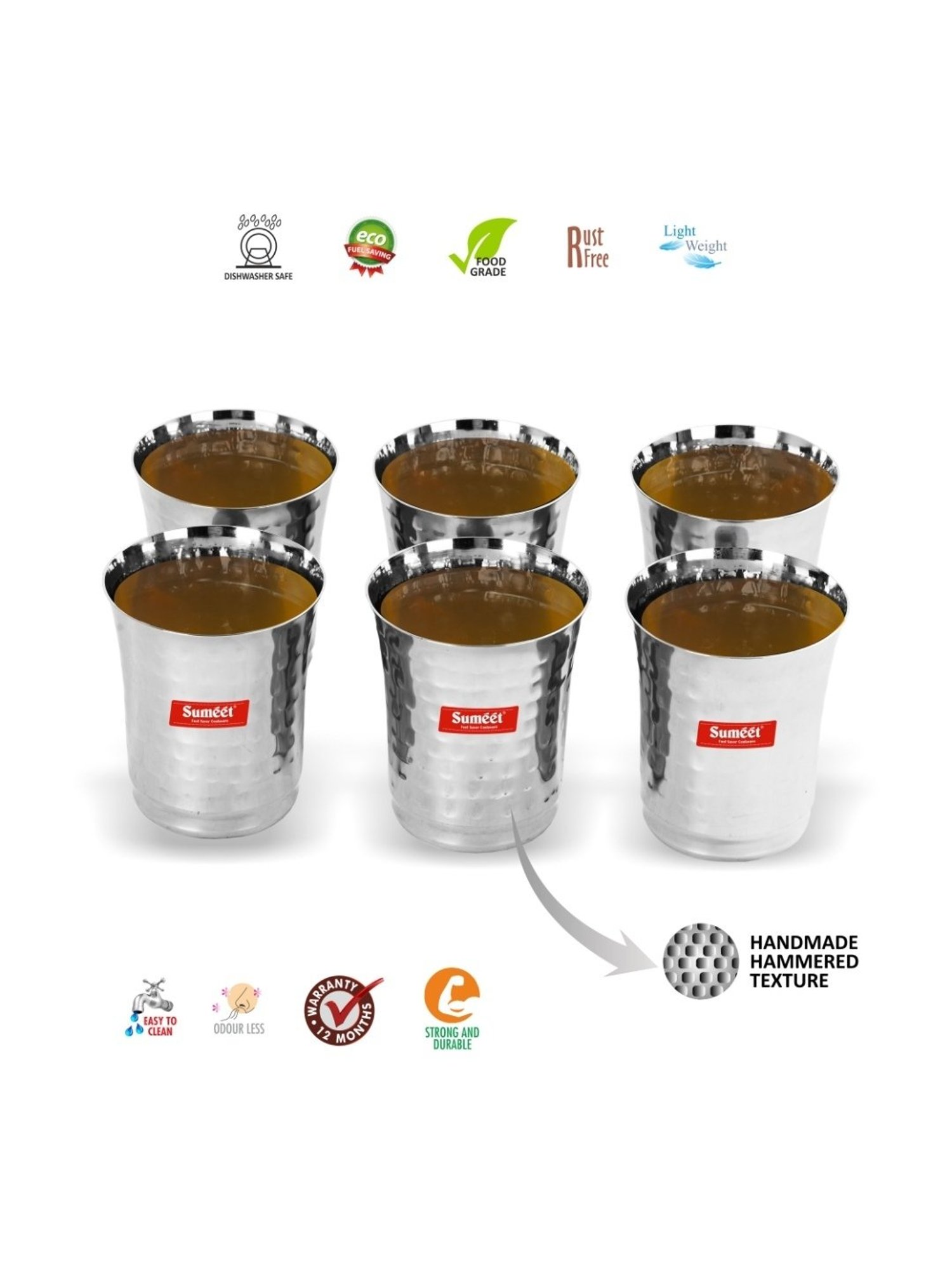 Melbify Roll Sip Transparent Cocktail Glass with straw 250ml - Set of 2