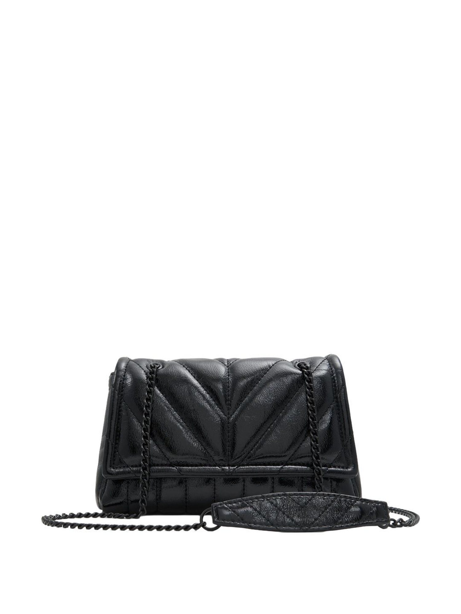 Call It Spring Black Textured Small Sling Handbag