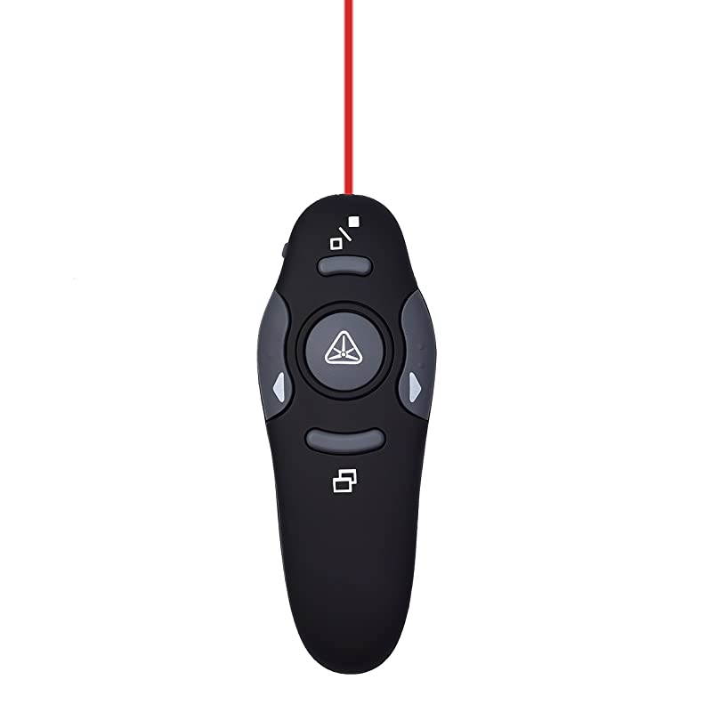GHz USB Wireless Presenter Remote Control Laser Pointer Pen Red RF PowerPoint Clicker PPT Controller Presentation Pen for Classroom Meeting Teaching Speech Black