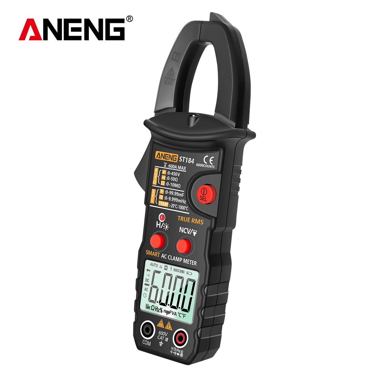ANENG True RMS Digital Multimeter Clamp Meter DC/AC Voltage Detector AC Amp Meter with Ohm Capacitance NCV Continuity Diode Hertz Temperature Tester