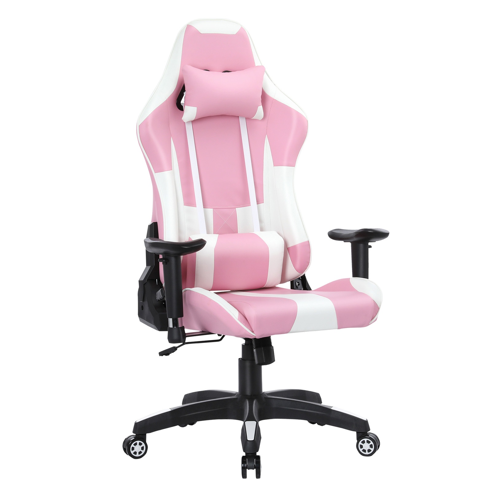 YOUTHUP Racing Style Gaming Chair Adjustable Ergonomic Computer Desk Chair,PU Leather Racing Reclining Swivel High Back Chair with Headrest and Lumbar Support,Pink