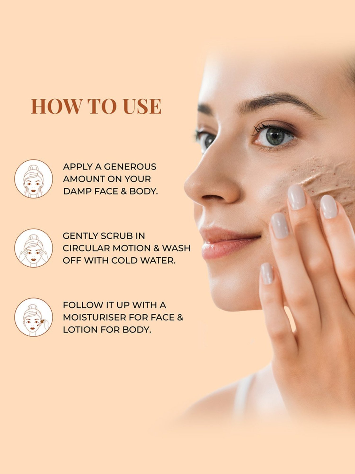 JUST HERBS Coffee + Walnut Face & Body Scrub - 100 gm