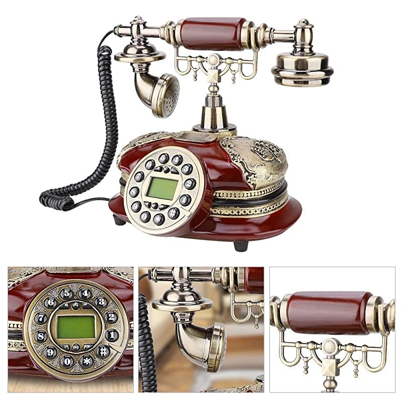 Decoration LandlineRetro Style Resin Material Landline Office Telephone Desk Phone Home Decorative TelephonesAutomatic Detection of FSK and DTMF Caller ID1 Set of Automatic IP