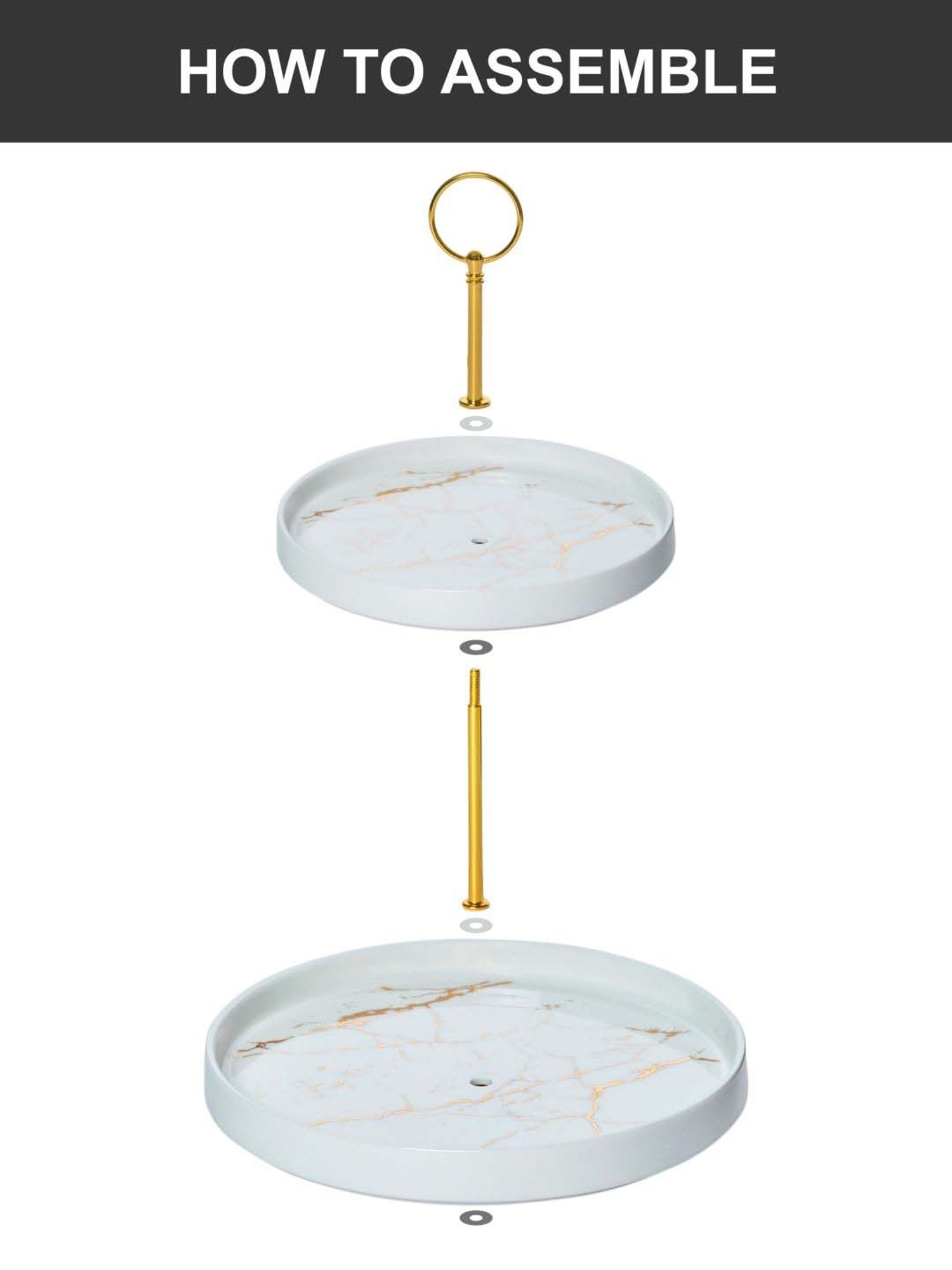 White Gold Porcelain Cake Stand