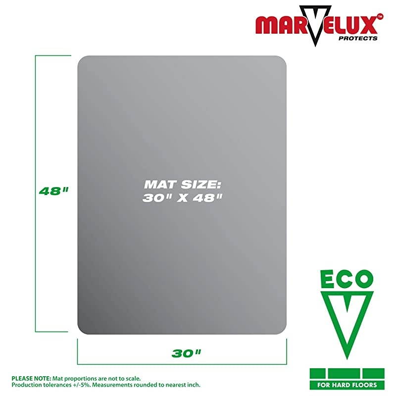 Enhanced Polymer EcoFriendly Office Chair Mat for Hardwood Floors 30 x 48 | Rectangular Hard Floor Protector Transparent | Shipped Flat | Multiple Sizes