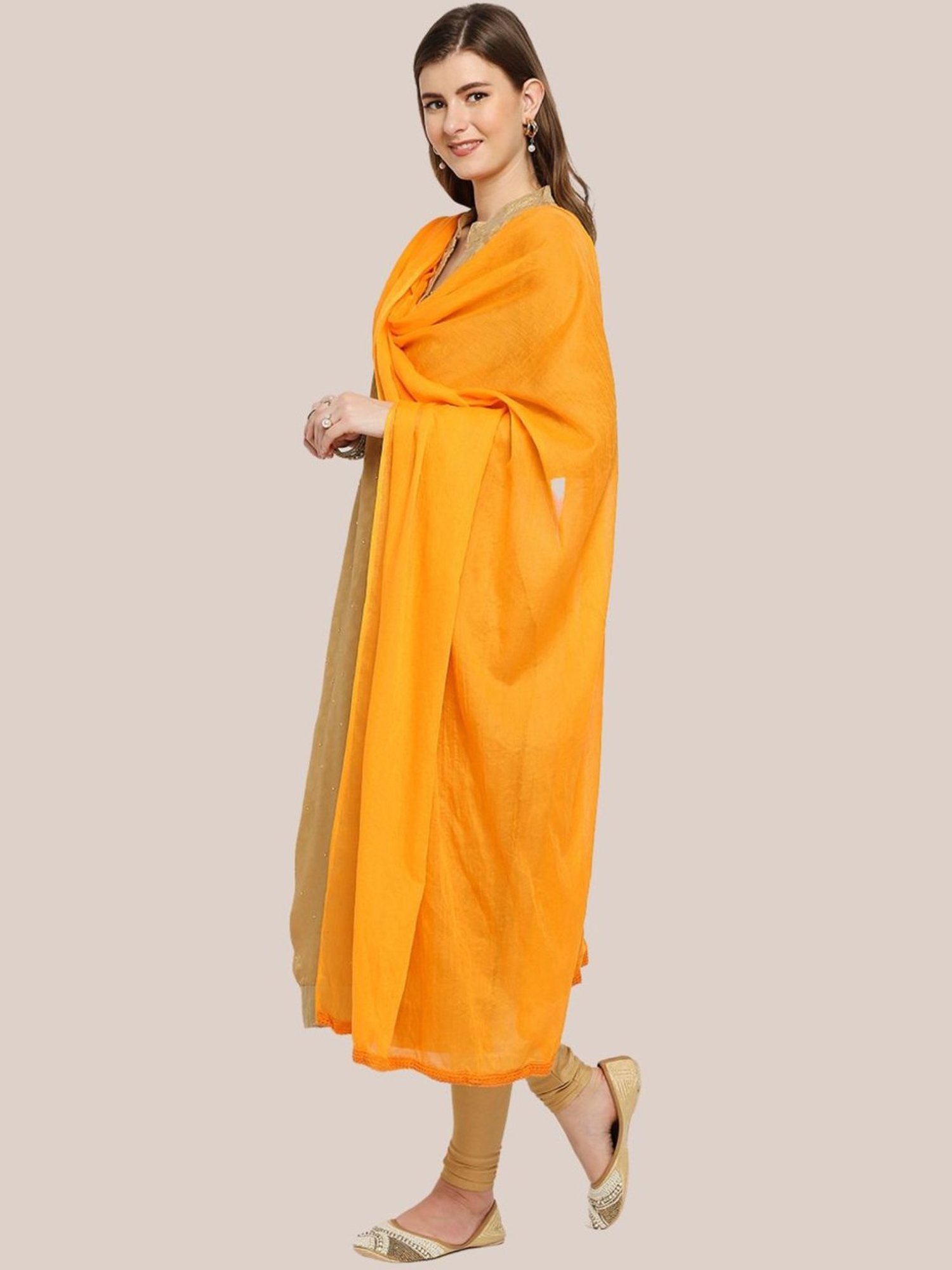 Dupatta Bazaar Kesari Cotton Dupatta
