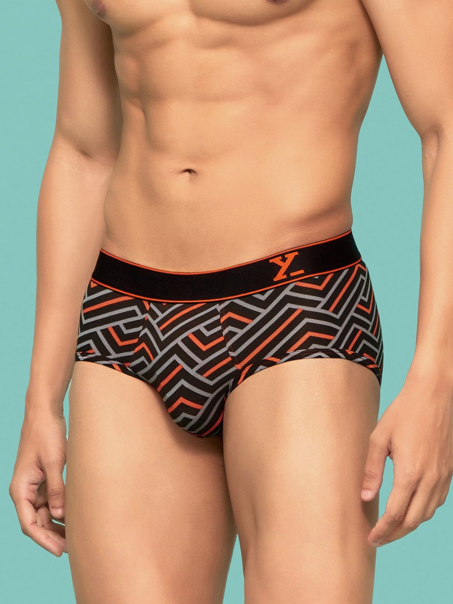 XYXX Black Printed Cotton Briefs