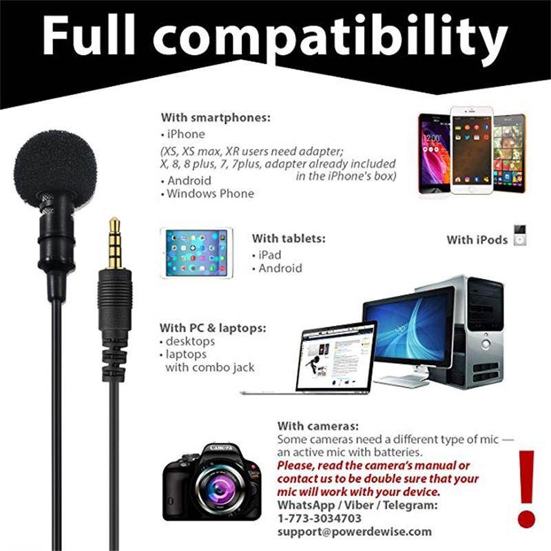 Professional For Phone Portable Mini Stereo HiFi Sound Quality Condenser Microphone Clip Lapel Mic