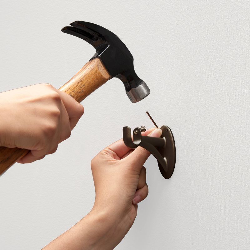 36"-66" Fast Fit Easy Install Finn Adjustable Curtain Rod Weathered Brown - Kenney