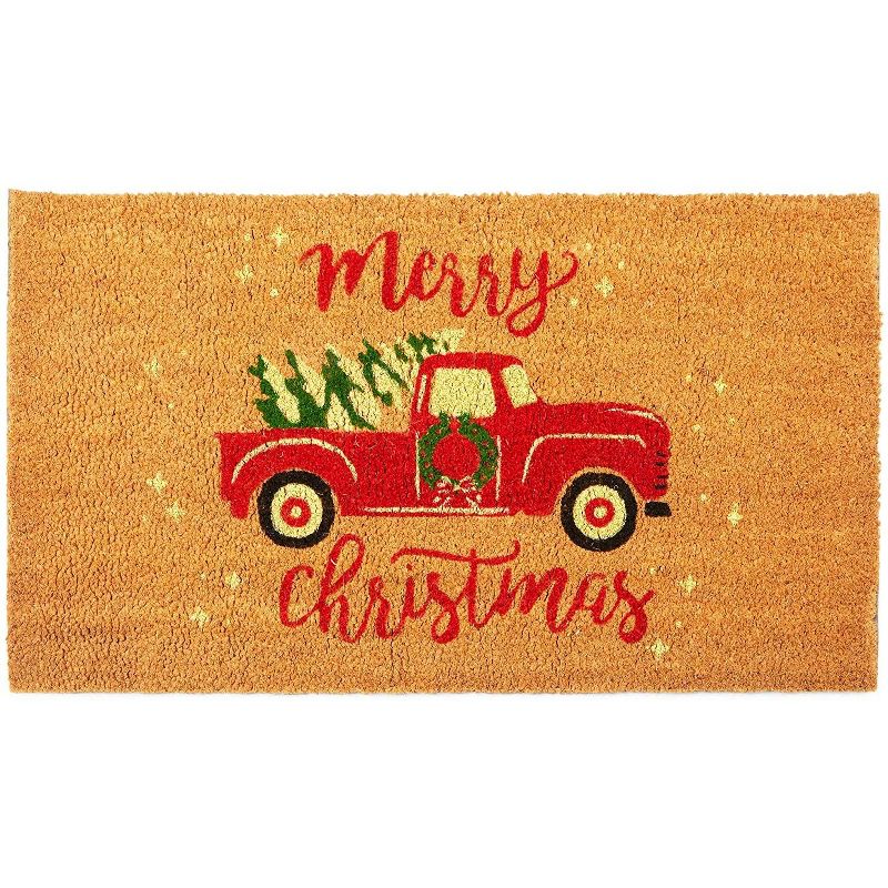 Farmlyn Creek Merry Christmas Coir Door Mat Welcome Doormat Indoor Outdoor Nonslip Front Rugs 30 x 17