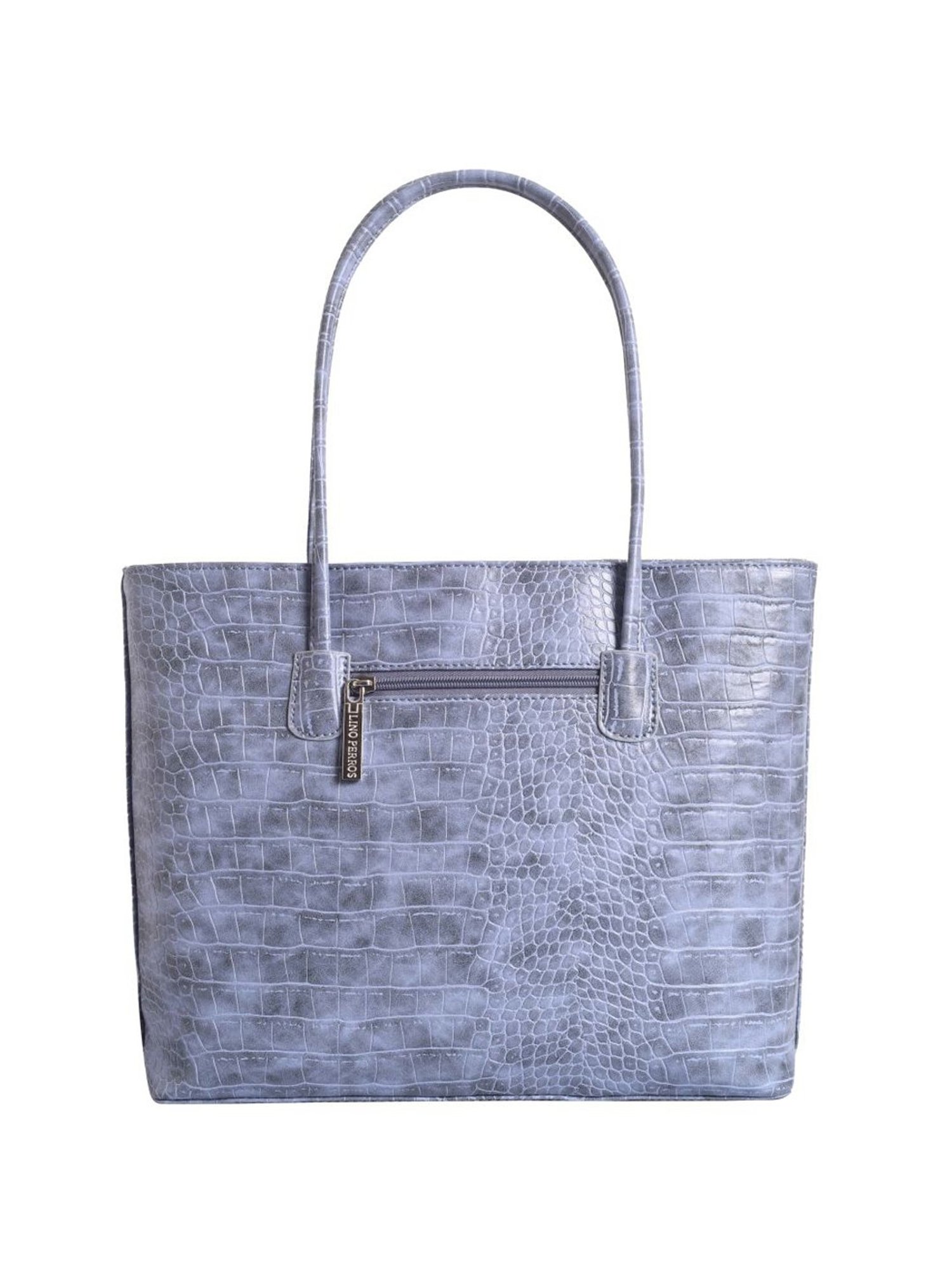 Lino Perros Blue Textured Medium Tote Handbag