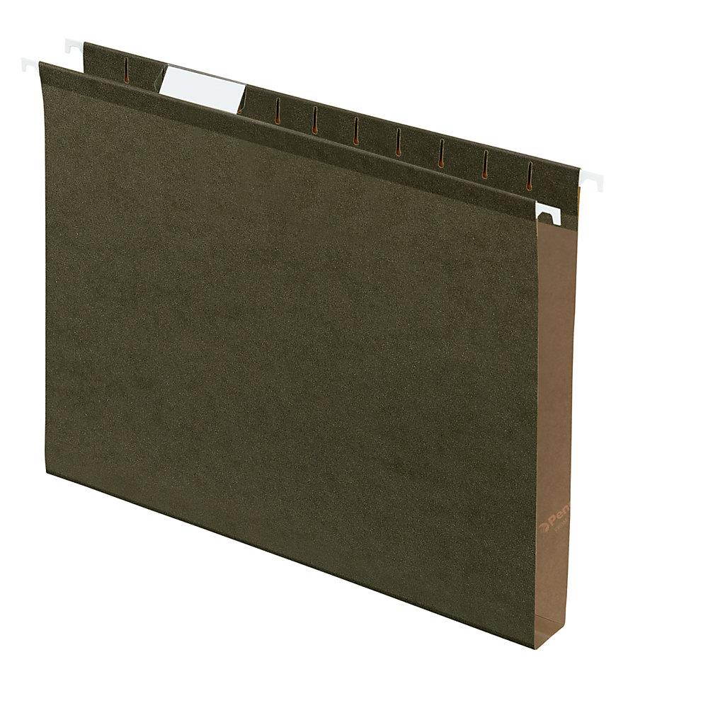 Office Depot Extra Capacity Hanging Folders With Reinforced Tabs, 1in Expansion, 1/5 Tab Cut, Letter Size, Standard Green, pk Of 25, OD4152X1