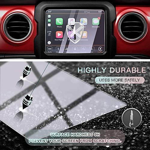 for 2018 2019 2020 Jeep Wrangler JL 2020 Jeep Gladiator JT Center Control Touchscreen Navigation Touch Screen Protector HD Clear Tempered Glass 9H Scratch Resistance 84IN