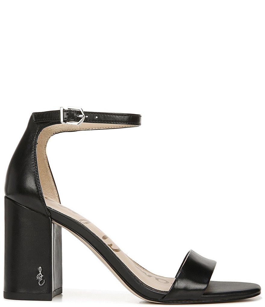 Sam Edelman Daniella Leather Block Heel Square Toe Dress Sandals