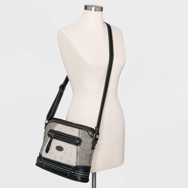 Bolo Zip Closure Crossbody Bag with Power Bank - Gray