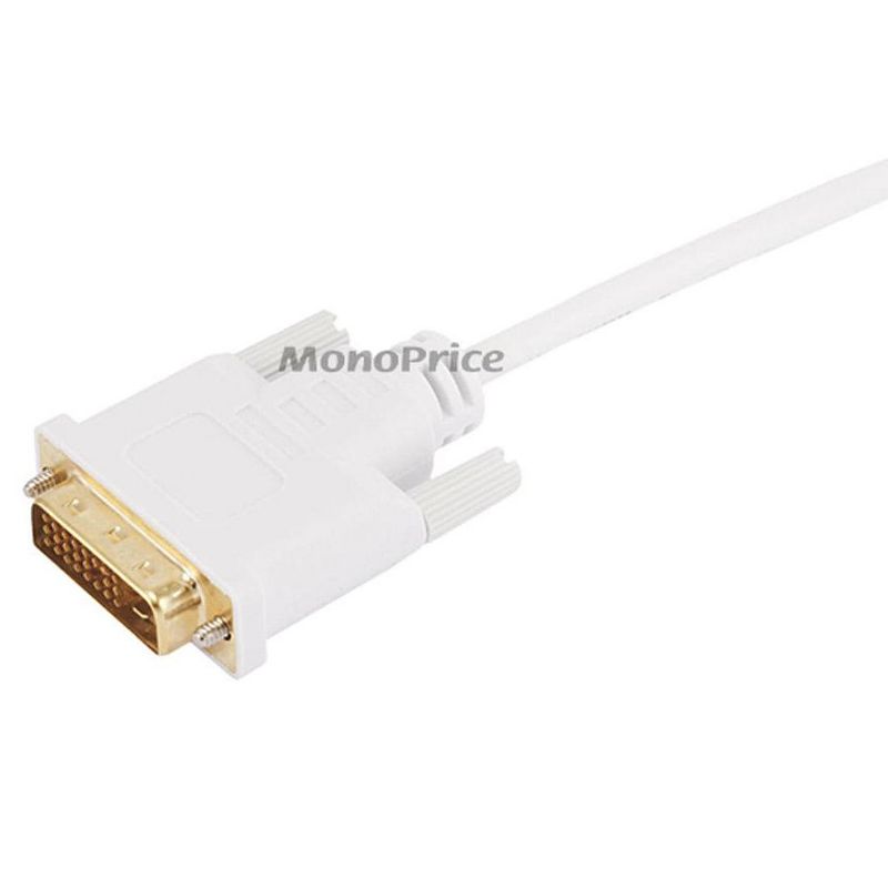 Monoprice Video Cable - 6 Feet - White | 32AWG Mini Display Port to DVI Cable