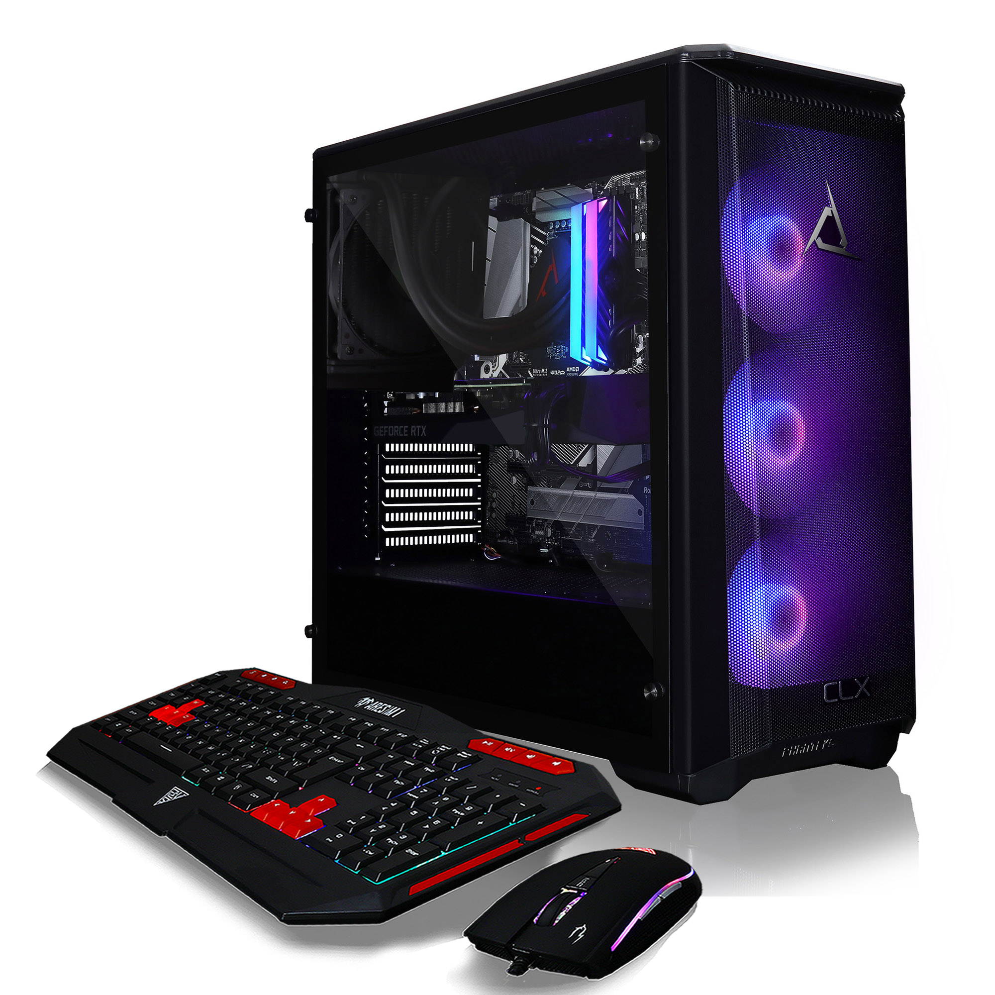 CLX SET Gaming Desktop - Intel Core i7 10700 Processor, 32GB DDR4 Memory, NVIDIA GeForce RTX 3080 Graphics, 480 GB SSD, 3 TB HDD, WiFi, Windows 10 Home 64-bit
