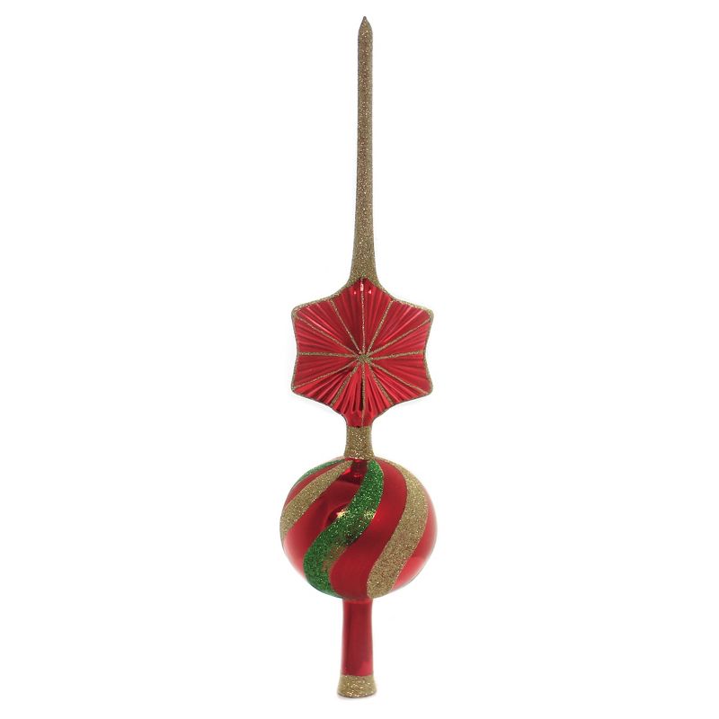 Christina's World 13.75" Red Finial With Star Tree Topper Retro  -  Tree Toppers