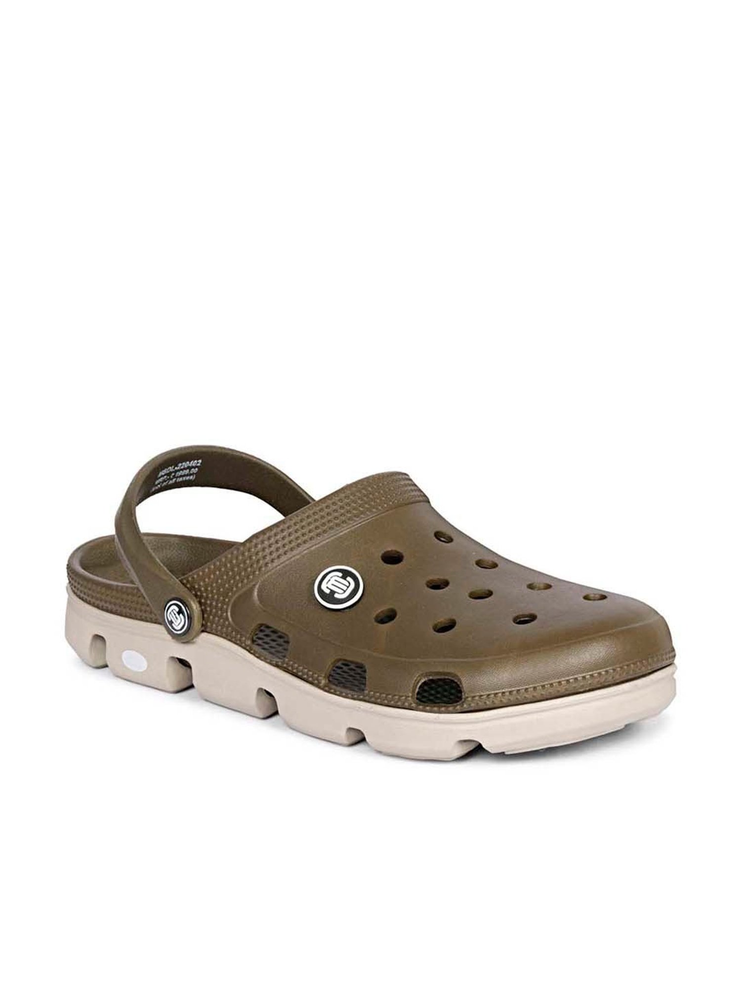 Mozafia Men's Khaki Back Strap Clogs