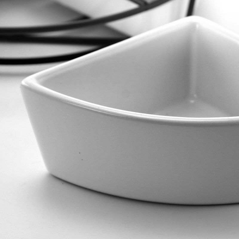 Gibson Home Ceramic Gracious 4-Section Serving Tray with Metal Rack